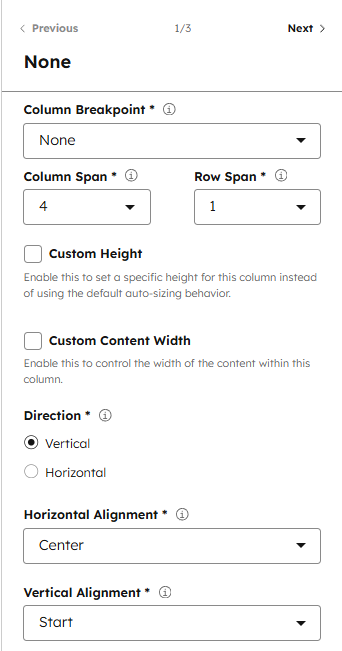 layout options